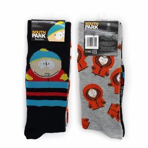 South Park Cartman Kenny Crew Socks Mens Womens Funny Gift 2 Pairs TV NWT New